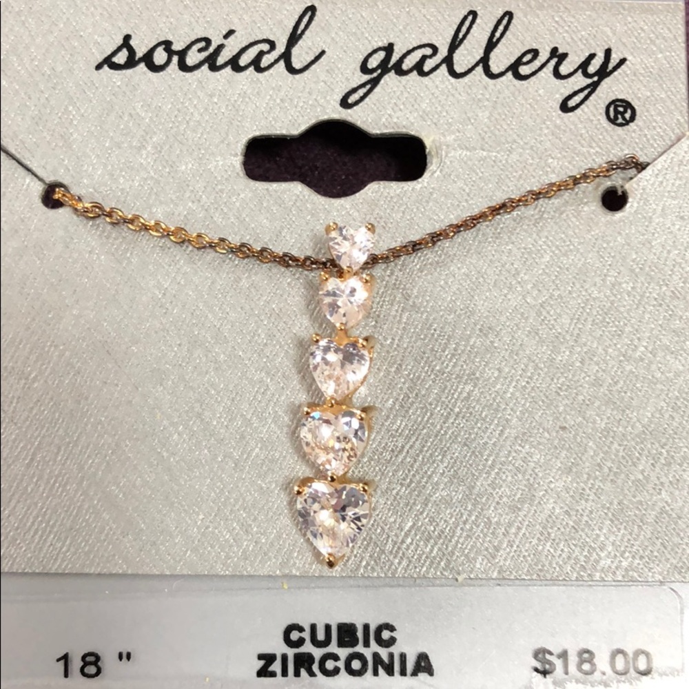 Gold tone cubic zirconia necklace